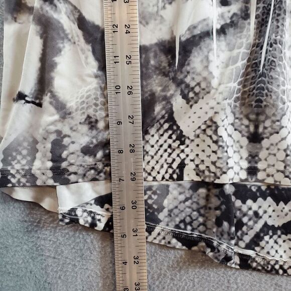 Unity World Wear Dress Womens Large Black Floral Sheath Beaded Pleated Hi-Low - Picture 4 of 8